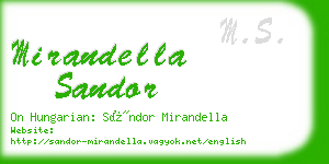 mirandella sandor business card